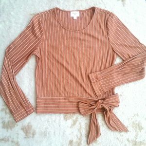 EVERLY | rust/brown long sleeve with tie | S